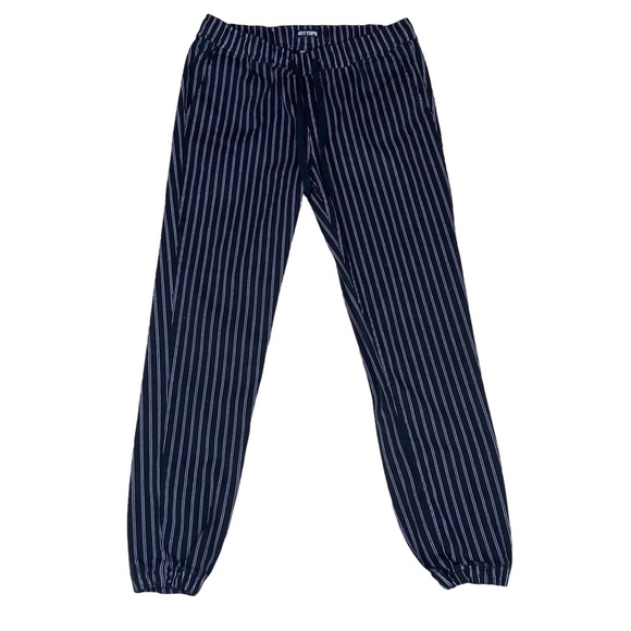 Hot Topic Black White Pinstripe Striped Joggers Men’s Size Large - Picture 1 of 6